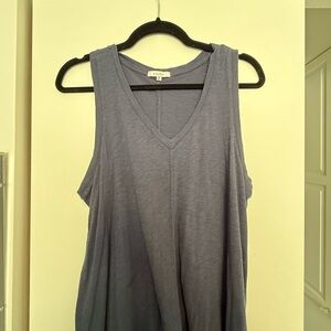 Z Supply V-Neck Midi dress  - Gray/Blue